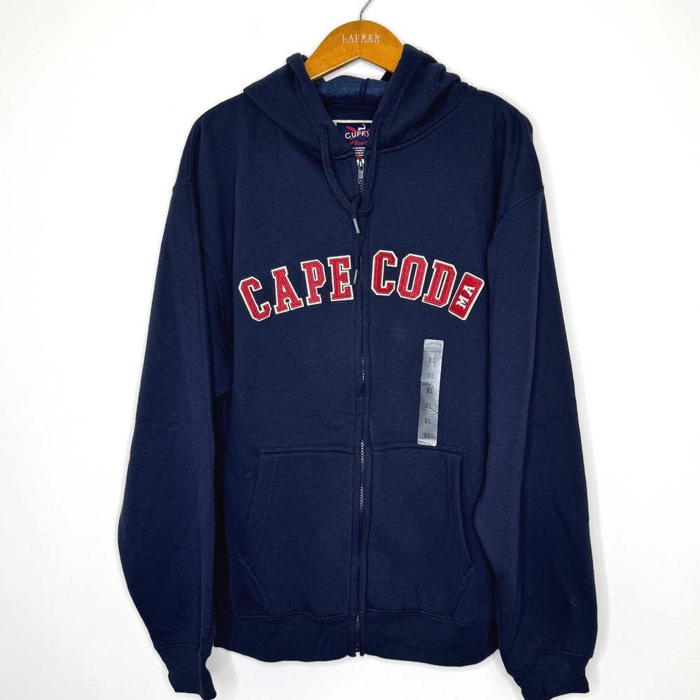 Cuffy's Cape Cod Full Zip‎ Hoodie Mens XL Blue NEW